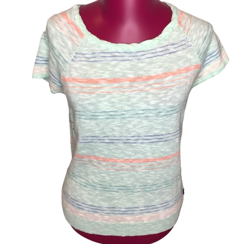 North Face Pastel Short Sleeve Light Sweater sz M